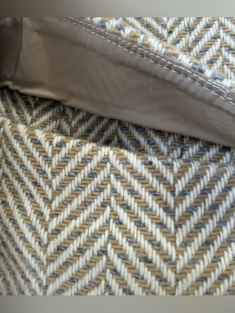 Talbots Herringbone Wool Linen Blend Blazer Jacket Size 8 - Picture 5 of 7